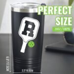 Onebttl Personalized Pickleball Gifts, Pickleball Accessories, Initial Birthday Gifts, Insulated 20oz Stainless Steel Travel Tumbler with Straw and Lid (Initial M) - Image 4