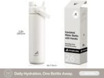 POWCAN 26 oz Insulated Water Bottle with 2-in-1 Straw and Spout Lid, Keep Cold 24H, Leak-Proof, Fits in Car Cup Holder, Stainless Steel Water Bottle for Sports, Travel, Gym, and School (Ivory) - Image 7