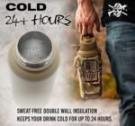 Iron Infidel Battle Bottle - 32 Oz Insulated Water Bottle with Straw Lid & Chug Cap, Stainless Steel Metal Tactical Flask With Rugged, Removable Sleeve for Keys & Phone or Wallet (OCP Camo 1 Liter) - Image 4