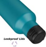 Insulated Water Bottle with Straw,17 OZ Double Wall Vacuum Stainless Steel Water Flask with 2 Lids,Lake Blue - Image 5