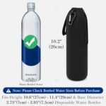 Linkidea Disposable Water Bottle Sleeve Compatible with Smartwater 33.8 Fl Oz, LIFEWTR 33.8 Fl Oz, Insulated Neoprene Plastic Bottled Water Cover Holder with Lockable Zipper, Black - Image 3