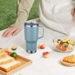 20oz Insulated Tumbler with Handle Stainless Steel Travel Coffee Mug with Lid and Straw Double Wall Vacuum Leak-proof Reusable Thermal Water Cup for Hot and Cold Drinks (Glacier blue,1 Pack) - Image 7