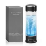 Hydrogen Water Bottle Generator, Portable 1500 PPB Hydrogen Water Machine with SPE PEM Technology 14.2 OZ Glass Hydrogen Bottle for Healthy - Black - Image 7