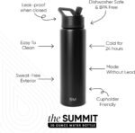 Simple Modern Water Bottle with Straw Lid | Vacuum Insulated Stainless Steel Metal Thermos | Reusable Leak Proof BPA-Free Flask for Sports Gym | Summit Collection | 30oz, Midnight Black - Image 3
