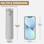 9oz Small Water Bottles with Straw, Mini Water Bottle One-Hand Open Design, Leak-Proof Locking Lid for Hot&Cold Drinks, Small Travel Water Bottle - 100% Leakproof for School, Travel...(Light Grey) - Image 3