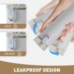 9oz Small Water Bottles with Straw, Mini Water Bottle One-Hand Open Design, Leak-Proof Locking Lid for Hot&Cold Drinks, Small Travel Water Bottle - 100% Leakproof for School, Travel...(Light Grey) - Image 4