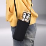 32 oz Glass Water Bottles - Large, Clear, Borosilicate Glass Water Bottle with Stainless Tea Infuser - Cup-Function Lid, Neoprene Sleeve, Strap - Wide Mouth BPA free, for Tea, Beverages, Juice - Image 6