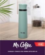 Mr. Coffee Silverleaf 23 oz Stainless Steel Thermal Bottle – Double Wall Vacuum Insulated Travel Mug with Leak-Proof Lid, Teal – Hot & Cold Beverage Flask for Work, Commute, or Camping - Image 3