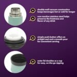 Mr. Coffee Silverleaf 23 oz Stainless Steel Thermal Bottle – Double Wall Vacuum Insulated Travel Mug with Leak-Proof Lid, Teal – Hot & Cold Beverage Flask for Work, Commute, or Camping - Image 4