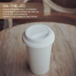 UDMG Reusable Double Wall Insulated White Ceramic Travel Coffee Cup with Lid & Sleeve, 12 fl.oz, I Am Not a Paper Cup - Image 5