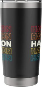 I Love Harrison Personalized Retro Sunset First Name Stainless Steel Insulated Tumbler - Image 5