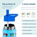 Wildkin Kids 14oz Stainless Steel Water Bottle – BPA-Free, Leakproof, Insulated, Easy-Clean - Trains, Planes & Trucks - Image 4