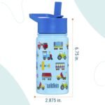 Wildkin Kids 14oz Stainless Steel Water Bottle – BPA-Free, Leakproof, Insulated, Easy-Clean - Trains, Planes & Trucks - Image 5