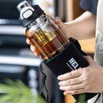 wangsdjy 35oz Glass Water Bottle with Straw & Handle, BPA-Free Leakproof Glass Water Bottles with Stainless Steel Tea Strainer & Protective Sleeve for Travel, Gym, Home, Office (1PCS) - Image 6