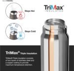 EcoVessel Stainless Steel Flask with Removable Shot Cup, Vacuum Insulated Bottle for Hot and Cold Drinks, Thermos with Folding Handle for Travel and Camping, 8oz (Gray) - Image 5