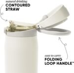 Simple Modern Mesa Loop Water Bottle with Covered Straw and Handle | 24oz Cup Holder Friendly Insulated Stainless Steel Bottles for Travel, Sports and School | Cashew - Image 3