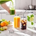 8 oz Glass Juice Bottles with Lids 3 Pack | Reusable & Leakproof Juicing Jars with Airtight & Sipping Lids, Straws & Brushes for Travel, Office, Home, Gym - Image 5