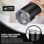 YEBTS Life 20 oz Tumbler with Lids and Straws, Stainless Steel Insulated Travel Coffee Mug, Double Wall Vacuum Insulated Tumblers, Powder Coated Coffee Tumbler for Cold & Hot Drinks (Black) - Image 5