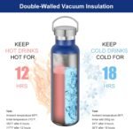 Neihepal 20 oz Insulated Water Bottles Bulk 2 Pack,Stainless Steel Double Wall Sport Bottle with Lid of Handle,Metal Reusable Thermoses Flask for School,Cyclists,Hikers,Gift (Mix,Set of 2) - Image 3