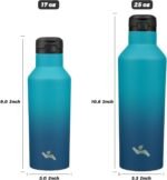 Insulated Water Bottle with Straw,25 OZ Double Wall Vacuum Stainless Steel Water Flask with 2 Lids,Indigo Black - Image 6