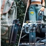 TOPBADE 32oz Insulated Water Bottle with Straw Lid & Spout Lid & Paracord Handle, Stainless Steel Water Bottle Wide Mouth, Double Wall for Women Men Gym Fitness Outdoor - Image 3