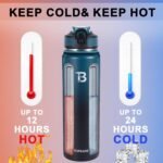TOPBADE 32oz Insulated Water Bottle with Straw Lid & Spout Lid & Paracord Handle, Stainless Steel Water Bottle Wide Mouth, Double Wall for Women Men Gym Fitness Outdoor - Image 5