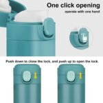 YINJAM Travel Mug Reusable Coffee Cup Insulated Water Bottle Thermal Mug Stainless Steel Leakproof Flask Tumbler for Hot Cold Drinks (Blue, 15 Oz) - Image 3