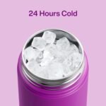 Kids Insulated Water Bottle with Straw - 12oz Stainless Steel Water Bottle with Dual Spouts, Leak-Proof, BPA-Free, Double Wall Vacuum Keeps Cold for 24 Hours for Sports, Travel (Bright Magenta) - Image 4