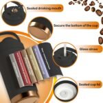 hisptgo 26oz Water Bottle Ceramic Coated Multi-Use Tumbler - 3-in-1 Drinking Modes, Thermal Insulation, Silicone Strap, Portable Travel Mug (black) - Image 5