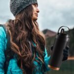 hisptgo 26oz Water Bottle Ceramic Coated Multi-Use Tumbler - 3-in-1 Drinking Modes, Thermal Insulation, Silicone Strap, Portable Travel Mug (black) - Image 6