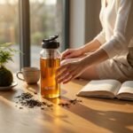 Glass Water Bottles with Stainless Tea Infuser 32oz, BPA-Free, Wide Mouth, Leakproof, Protective Sleeve, Borosilicate Glass for Tea and Fruit Infusions, Durable Travel Companion, Reusable Bottle - Image 3