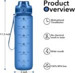 Alwager 32oz Water Bottle with Time Marker, Motivational Drinking Bottle with Strap, BPA-Free Leak-Proof, Encouraging Water Bottle Time to Drink Water for Gym School Office Travel - Image 5