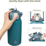 BJPKPK Insulated Water Bottles with Straw, 57 oz Sports Water Bottle with One-handed Opening Lid, BPA Free Leakproof Easy Carry Jugs, Flasks for Gym Sports Outdoors, Light Blue - Image 4