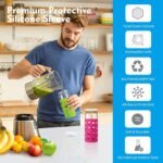 4 Pack Water Bottle Silicone Sleeve, Silicone Protective Holders for Glass Water Bottle, Slip Resistant & Durable Protective Covers for Smoothie, Drinks, Juice, Milk Bottles (Colorful) - Image 3