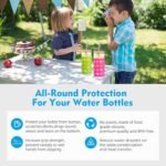 4 Pack Water Bottle Silicone Sleeve, Silicone Protective Holders for Glass Water Bottle, Slip Resistant & Durable Protective Covers for Smoothie, Drinks, Juice, Milk Bottles (Colorful) - Image 4