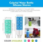 4 Pack Water Bottle Silicone Sleeve, Silicone Protective Holders for Glass Water Bottle, Slip Resistant & Durable Protective Covers for Smoothie, Drinks, Juice, Milk Bottles (Colorful) - Image 6
