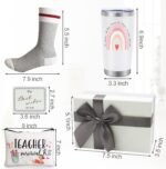 Best Teacher Appreciation Gifts,20 OZ Insulated Tumbler for Women Teacher,Unique Gift Ideas from Students - Funny Socks Thank You Basket Box for New Teachers,Christmas Gifts for Teachers - Image 5