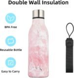 Konokyo Insulated Water Bottle with Strap,18 oz Double Wall Stainless Steel Vacuum Bottles Metal Water Flask,Blossom - Image 4