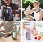 SIEROZUR 64 oz Glass Water Bottle with Straw and Handle Half Gallon Large Water Bottle with Silicone Sleeve and Time Marker Sports Water Jug Wide Mouth for Travel Gym - Image 7