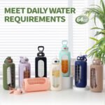 SIEROZUR 64 oz Glass Water Bottle with Straw and Handle Half Gallon Large Water Bottle with Silicone Sleeve and Time Marker Sports Water Jug Wide Mouth for Travel Gym - Image 8