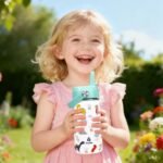 XccMe Dinosaur Kids Water Bottle With Straw Lid,14 oz Stainless Steel Travel Bottle,Double Wall Leak Proof Kids Cup,Insulated Tumbler for Toddlers,Metal Cup for School Boys Girls - Image 3