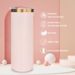 Metalya 20 oz Skinny Tumblers Bulk, Stainless Steel Insulated Tumbler with Lids and Straws, Slim Double Wall Powder Coated Travel Coffee Mugs, Reusable Cup for Hot and Cold Drinks (Pink,1 pack) - Image 4