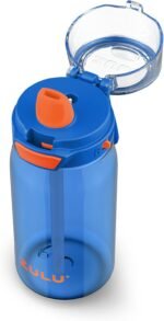 Zulu Kids Flex 16oz Tritan Plastic Water Bottle with Silicone Spout, Leak-Proof Locking Flip Lid and Soft Touch Carry Loop for School Backpack, Lunchbox, and Outdoor Sports, Blue - Image 3