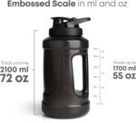 Smartshake Ultimate Jug 2100ml / 72 oz | Leak Proof Screw on lid - BPA Free, Sports Water Bottle - Perfect for Gym - 2.1 Litre Large Clear Container Sports Bottle - Black - Image 4
