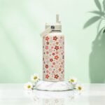 XccMe 32 oz Insulated Water Bottle with Lid,Flower Stainless Steel Water Bottl with Flip Straw and Handle,Gifts for Women Girls Teens Birthday Christmas,Leak Proof Cute Metal Water Bottle - Image 8