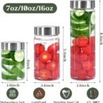 Juice Glass Bottles 6oz, 6Pack Wide Mouth Glass Water Bottles with Lids, for Juicing, Smoothies, Infused Water, Beverage Storage, BPA Free, Stainless Steel Lids, Leakproof, Reusable, Borosilicate - Image 3