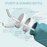 BEAUTAIL Collapsible Water Bottles 20.6oz 2 Pack, Silicone Foldable Portable Travel Water Bottle, BPA-Free Reusable Leakproof for Travel Camping Hiking Cycling Yoga Sports Outdoor (Black+Blue) - Image 5