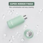 Exllena Small Water Bottle 12oz with Clip, Double Wall Stainless Steel Vacuum Small Insulated Water Bottle Keeps Drinks Cold 24 Hrs/Hot 12 Hrs for Kids Handbag School BPA Free (Mint) - Image 5