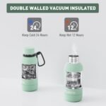 Exllena Small Water Bottle 12oz with Clip, Double Wall Stainless Steel Vacuum Small Insulated Water Bottle Keeps Drinks Cold 24 Hrs/Hot 12 Hrs for Kids Handbag School BPA Free (Mint) - Image 6