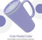 Copco Cone 16oz Insulated Travel Mug with Handle, Double Wall, Slide-Closure Lid, BPA-Free, Microwave & Dishwasher Safe, Reusable Plastic Travel Coffee Tumbler - Portable Coffee Cup (Light Purple) - Image 4